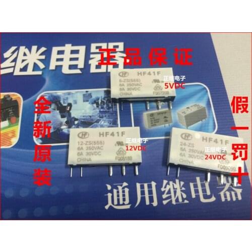 2pcs/lot Relay HF41F- 005 012 024 -ZS A set of conversion 5PIN 6A 5V 12V 24V