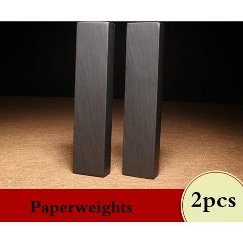 2pcs Paperweight Chinese Calligraphy Special Stone Paperweights Traditional Ink Painting Writing Natural Cobblestone Paperweight