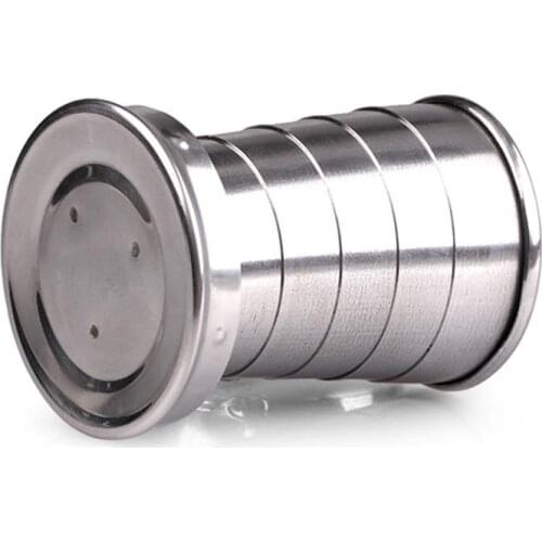 200pcs 75ml Stainless Steel Portable Outdoor Travel Camping Folding Collapsible water bottle