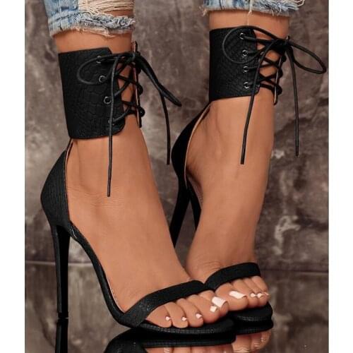 2021 Female Sexy Stiletto Thin High Heel Party Sandals Strappy Gladiator Lace-up Shoes Women Open toe Summer Dress Sandalias