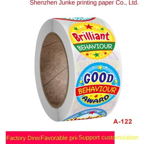 New roll school childrens toys color round sticker reward incentive sticker 500pcs / roll