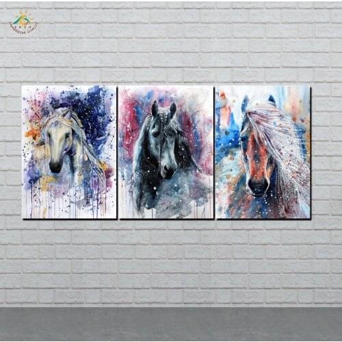 Abstract Art Horses Wall Art HD Prints Canvas Art Painting Modular Picture And Poster Canvas Painting Decoration Home 3 PIECES