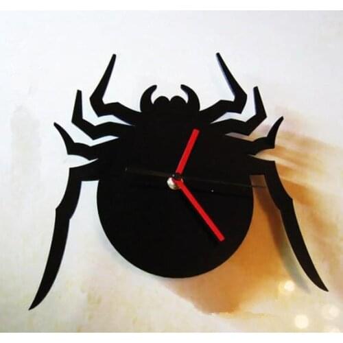 Acrylic wall clock living room mute creative personality decoration Spider children quartz hanging watch wall clock