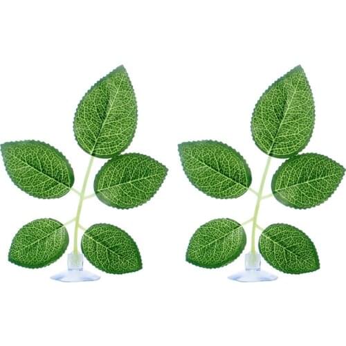 2Pcs Fish Tank Aquarium Artificial Leaf Betta Fish Rest Spawning Ornamental Plant Fish Hide Play Bed Habitat