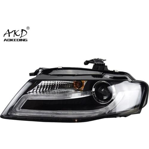 AKD Car Headlight for Audi A4 2009-2012 A4L B8 LED Headlight DRL Hid Head Lamp Angel Eye Bi Xenon Beam Headlight Auto Assembly