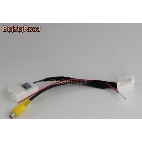 BigBigRoad Car Rear View Camera RCA Adapter Connector Cable 24pins For Toyota Land Cruiser Prado 2002 2003 2004 -2007 2008 2009