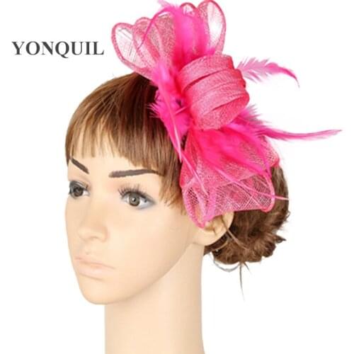 Sinamay Base Fascinator Headwear Race Bridal Veils Hair Accessories Millinery Cocktail Hats High Quality Multiple Color MYQ003