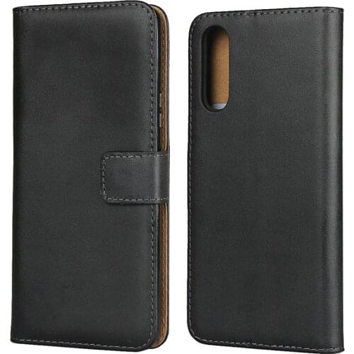 Black dermis left and right cover mobile phone case for Sony Xperia 10 II Bracket wallet pocket mobile phone case