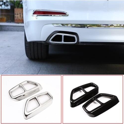 Stainless Steel Black Car Rear Exhaust Muffler Decorative Frame Trim For BMW 5 series G30 2017 2018 Car Accessories 2pcs