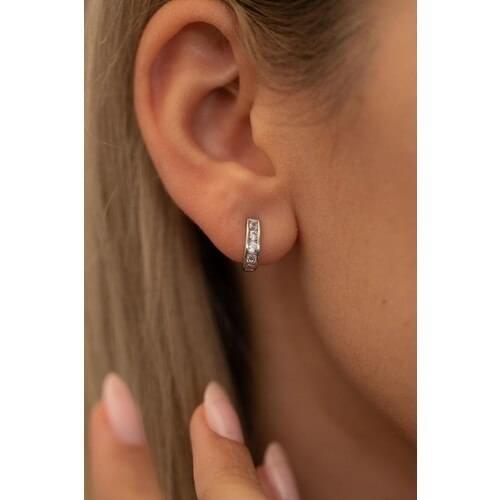 Zircon Silver Italian Earrings, Women Accessories, Women 'S Earrings, Earrings, Jewelry, Women Jewelry