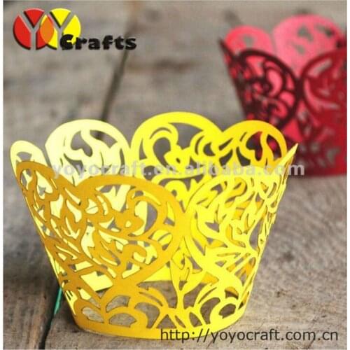 CW49 paper laser cut lace decorative personalized wedding cupcake wrappers