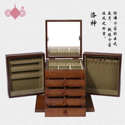 Wooden jewelry box jewelry box hand jewelry box Necklace storage box Chinese wooden retro European wholesale