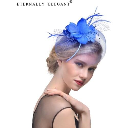 2018 Hot Fascinator Feather Headdress Yarn Hat Headband Bridal Headwear