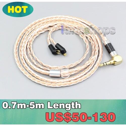 3.5mm 2.5mm 4.4mm XLR 16 Core Silver Plated OCC Mixed Earphone Cable For Etymotic ER4B ER4PT ER4S ER6I ER4 2pin LN006719