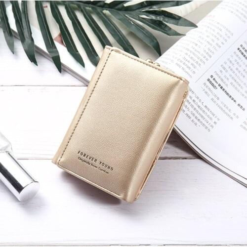 CHALLEN Women Wallet Top Quality PU Leather Mini Wallets Female Wallet Women Short Zipper Purse Coin Purse Pocket
