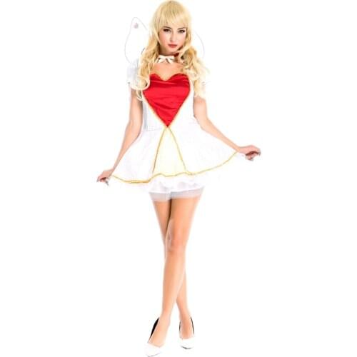 Lovely white adult fairy princess costumes fairy dress up girls Halloween cheap fairy costumes M4651