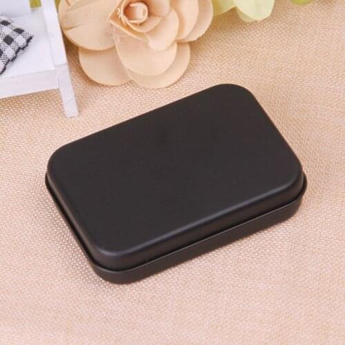 100pcs Mini Tin Gift Box Small Empty Black Metal Storage Box Case Organizer For Money Coin Candy Keys Playing Card