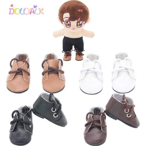 Fashion 5cm Doll Short Boot For 1/4 BJD 14 Inches American Baby Doll Leather Solid Color Shoes For EXO Dolls Accessories