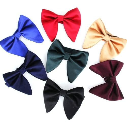 Mens Fashion Suits Bow Tie Women Classic Big Bowtie For Man Wedding Bowknot Adult Mens Bowties Cravats Uniform Solid Black Tie