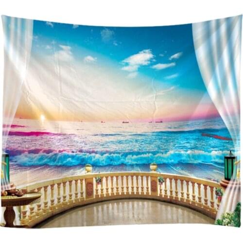Natural Landscape Seascape Tapestry Wall Hanging Cloth Bed Spread Beach Towel Table Cloth Yoga Mat House Living Room Decoration