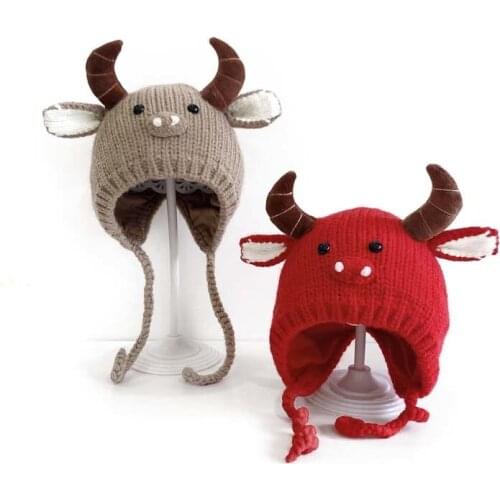 New baby Winter hat 3D Horns Beanie Hat child Knit Hats For Girls Beanies Caps Cute Woolen Boy wool Knitted Cap 1-4Y