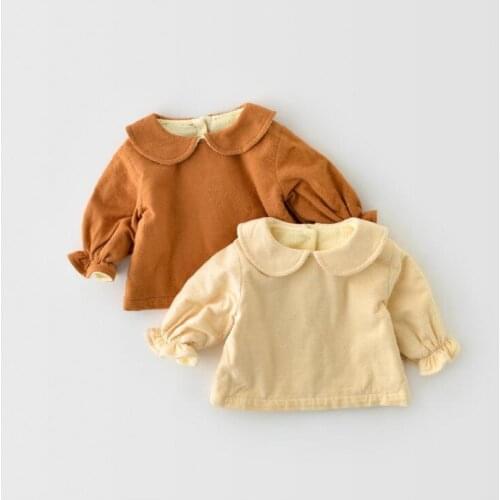 Baby Girls Clothes Autumn Winter Long Sleeve Newborn Baby T-shirts For Girl Thick Fleece Boys Girls T-shirt Baby Pullover Tops