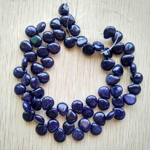 Wholesale 65pcs/lot 10X12mm 2017 fashion high quality blue sand stone drop teardrop spacer beads for jewelry making free