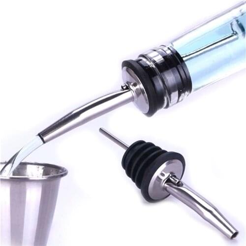 201 Stainless Steel Liquor Spirit Pourer Wine Bottle Pour Spout Stopper Use For The Bottle Mouth Around 2cm-2.5cm