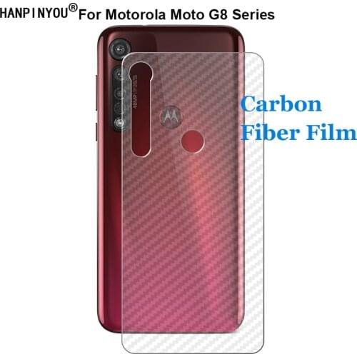For Motorola Moto G8 Plus Play Power Lite Durable 3D Anti-fingerprint Carbon Fiber Back Film Screen Protector (Not Glass)