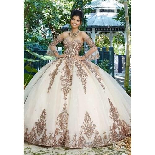 Puffy Cheap Quinceanera Dresses Ball Gown Sweetheart Tulle Appliques Lace Beaded Sweet 16 Dresses