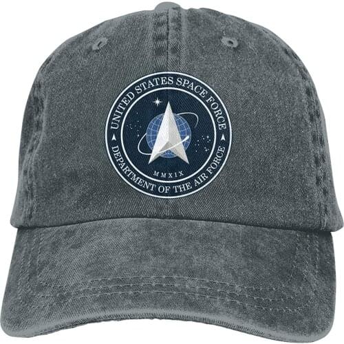 United States Space Force Unisex Jeans Hat Sports Baseball Cap Adjustable Denim Hat