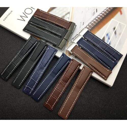 Brand Genuine Leather Watch Band Black Brown Blue Soft Watchbands for Breitling strap Watch band Man 20mm 22mm 24mm with Tools
