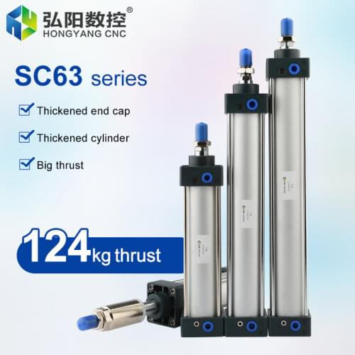 SC63 standard cylinder long-stroke double-acting compressed air with tie rod stroke 75-400mm pneumatic component cutting machine