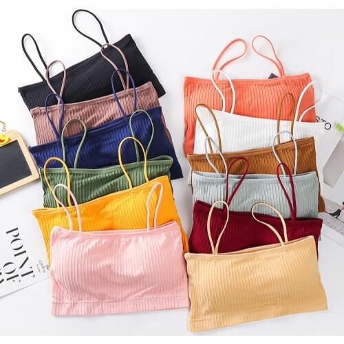 Sexy Lingerie Women Cotton Tube Top Bra Ladies Underwear Thread Bra Comfort Tank Up Women Sports Bra Sexy Top Female Crop Top