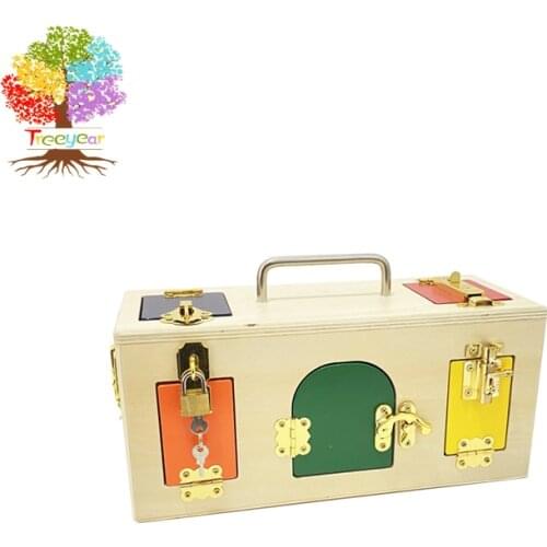 Treeyear Montessori Lock Box Toy Learning Education Toys Memory Board Game Practical Life Skill Sorting Puzzle Toy Boys Girls