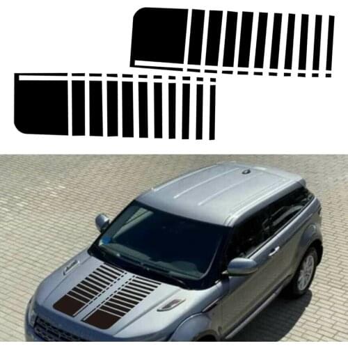 2Pcs Universal 91x27.3cm Racing Car Hood Stripe Decal Bonnet Sticker Matte Black Vinyl