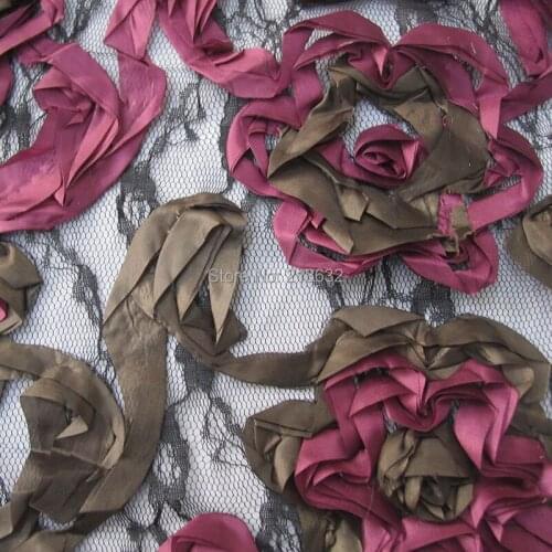 POd17-24 ribbon embroidery cloth textiles boutique clothing textile dribbling embroidery fabric embroidery fabric tulle yarn