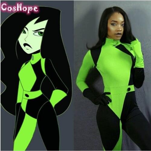 Shego Cosplay Kim Possible Cosplay Zentai Suit Women Halloween Costumes for Women Adult Sexy Spandex Bodysuit Jumpsuit Women