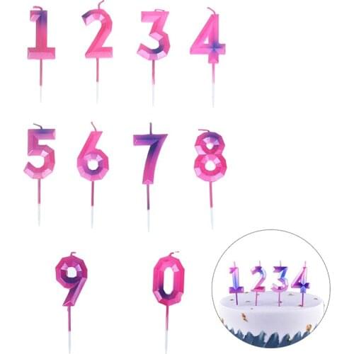 1 Pc Happy Birthday 0-9 Numbers Smokeless Color Candles Cakes Candles Party Props