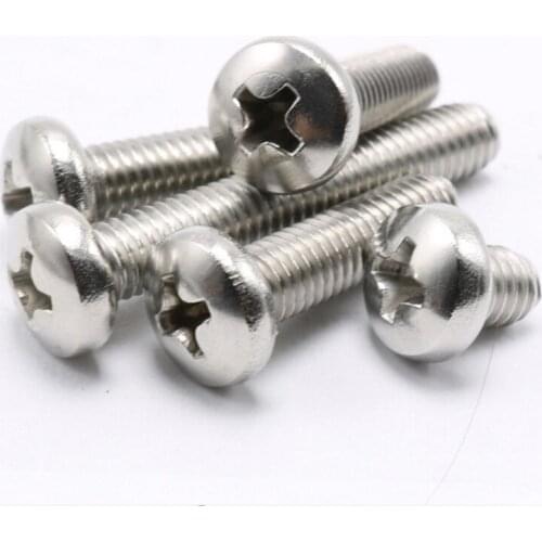 1pack M3 Stainless steel round head phillips screws Metric Thread Mechanical screws M3*8/10/16/20/25/30mm size