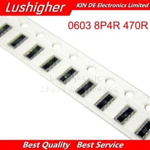 100pcs 0603 SMD Exclusion 0603 8P4R 2*4P 470 Ohm 470R Network Resistor Array