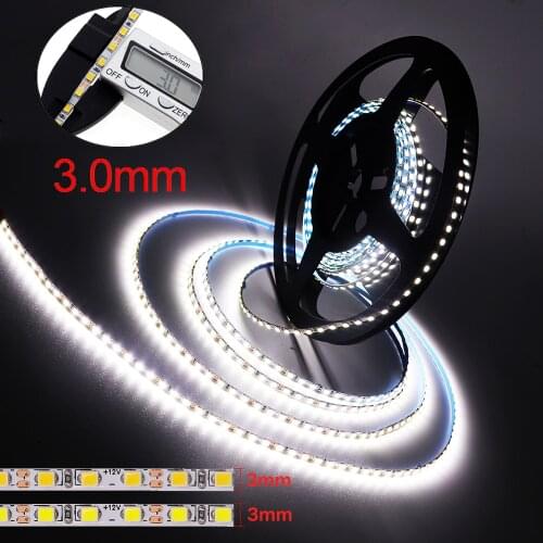 3mm Narrow Width DC12V LED Strip Light 2025 168Leds/m Ribbon 5M Flexible Rope Light High Brightness Backlight LED Tape Decor