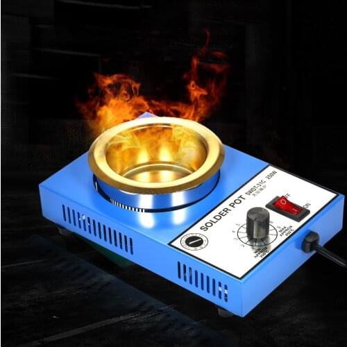 300W 220V Lead Free Soldering Pot Titanium Coating Stainless Steel Solder Pot Adjustable Solder Bath for Welding and Soldering