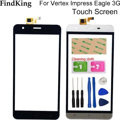 5'' Mobile Touch Screen Panel For Vertex Impress Eagle 3G Front Glass Digitizer Touch Panel Touchscreen Sensor Glass Tools