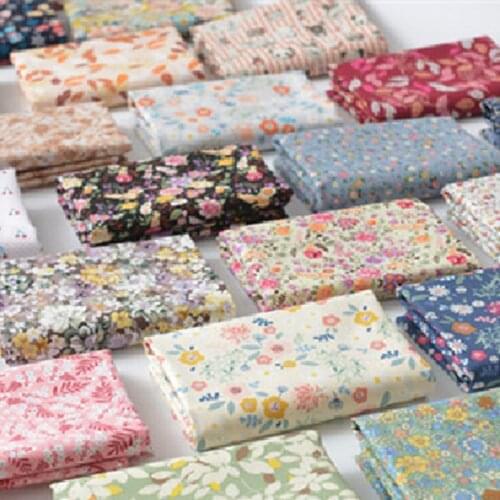 50x140cm Cotton Poplin Thin Fabrics Floral Printed TissusDIY for Children Clothes Handmade Doll Sewing Accessories By Half Meter