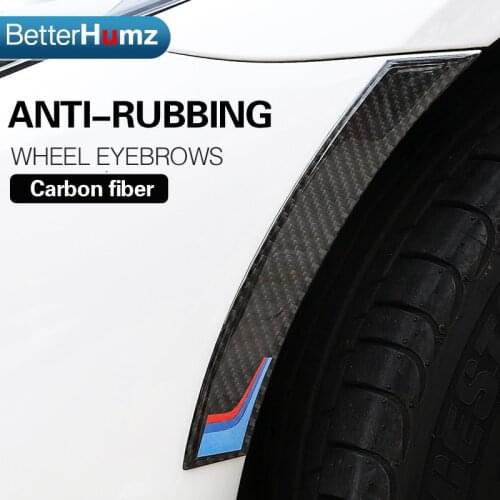 BetterHumz Car Accessories Wheel Protector Carbon Fiber Side Sticker Anti-Collision Strips Sticker For BMW E90 E46 F30 F10 X1 X5