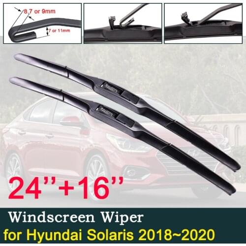 Car Wiper Blade for Hyundai Solaris 2018~2020 HC Front Windscreen Windshield Wipers Car Accessories Stickers j Hook Type 2019