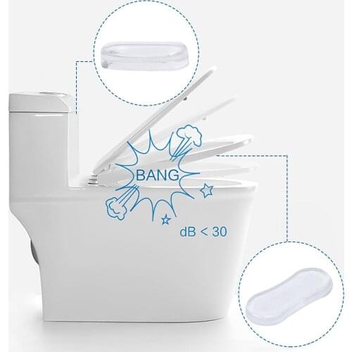 5pcs Bathroom Transparent Silicone Toilet Seat Bumper Buffer Pads Universal Shockproof Strong Adhesive Home Replacement Parts