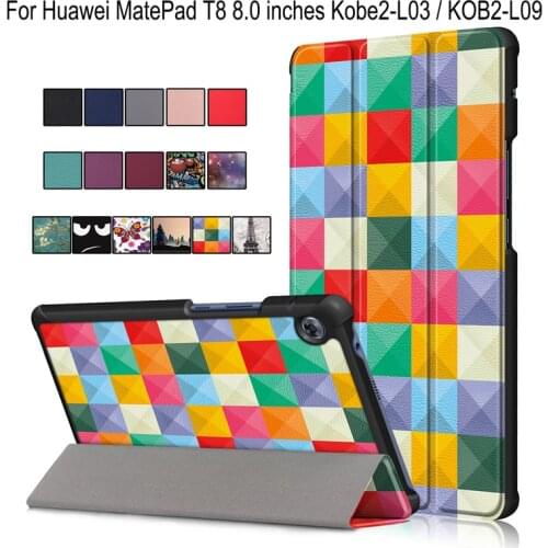 Flip PU Leather Case For Huawei MatePad T8 8.0 inch T 8 2020 Painted Cartoon Flower Cases Stand Cover Shell Kobe2-L03 KOB2-L09