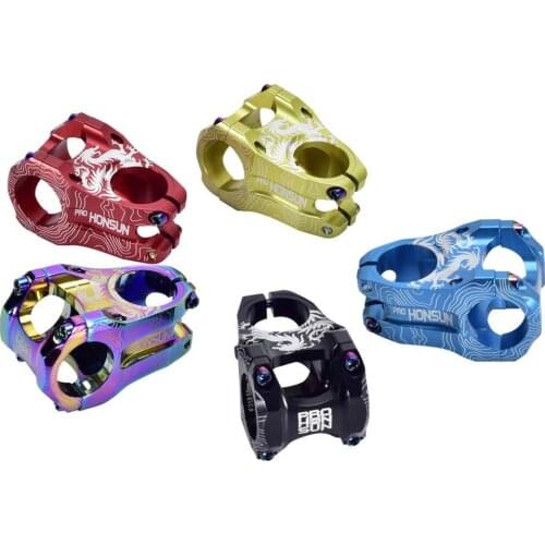 MTB Colorful Stem CNC Alloy 31.8*45mm 0 degree Aluminum Alloy Steerer Cycling Short Bicycle Stem Handlebar Stem Bicycle Parts